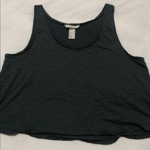 Dark sea foam green crop tank